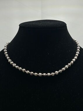 Napier Decorative Silver Beaded Feminine Short Necklace